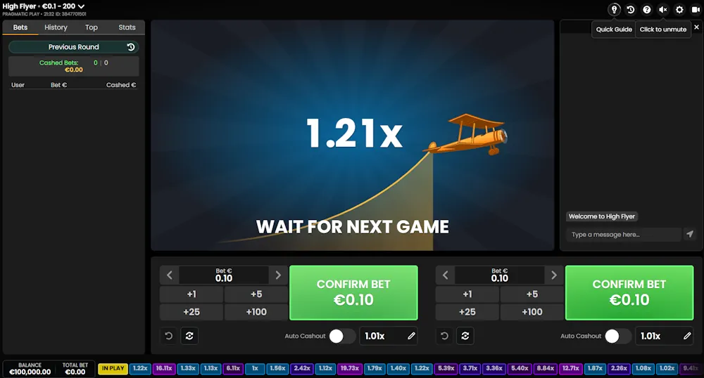 High Flyer Crash Game Gameplay Screenshot